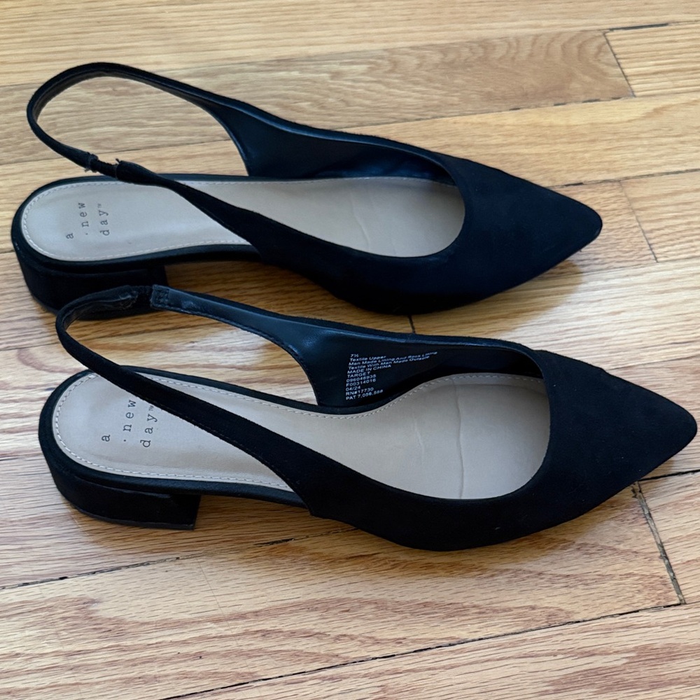 A New Day Women's Classic Black Slingback Flats